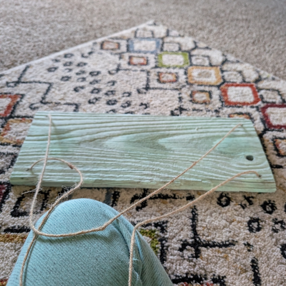 Mint Green Wooden Wall Shelf